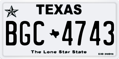 TX license plate BGC4743