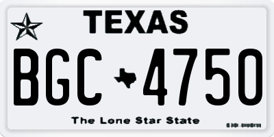 TX license plate BGC4750