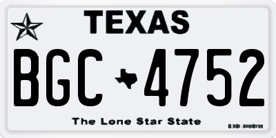 TX license plate BGC4752