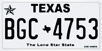 TX license plate BGC4753