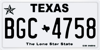 TX license plate BGC4758