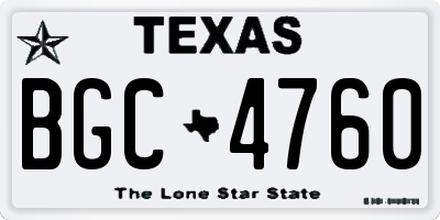 TX license plate BGC4760