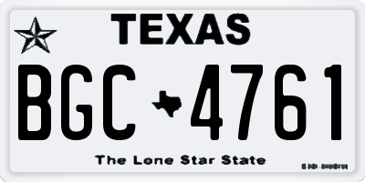 TX license plate BGC4761