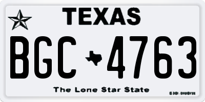 TX license plate BGC4763