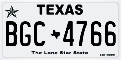 TX license plate BGC4766