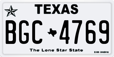 TX license plate BGC4769