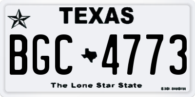 TX license plate BGC4773