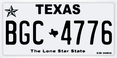 TX license plate BGC4776
