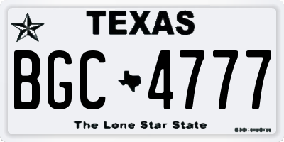TX license plate BGC4777