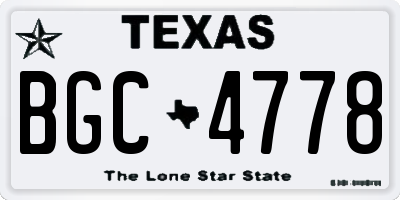 TX license plate BGC4778