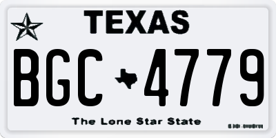 TX license plate BGC4779