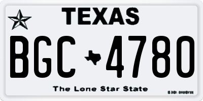 TX license plate BGC4780