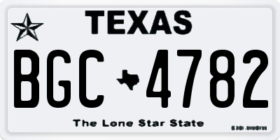 TX license plate BGC4782