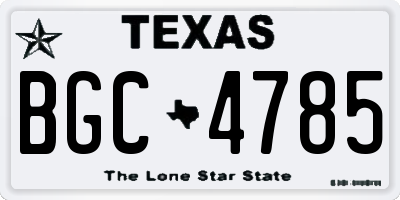 TX license plate BGC4785