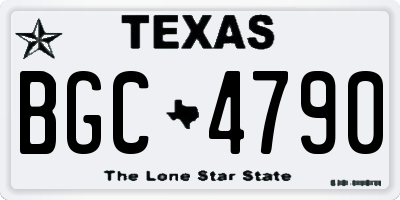 TX license plate BGC4790