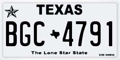 TX license plate BGC4791