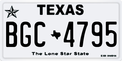 TX license plate BGC4795