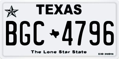 TX license plate BGC4796