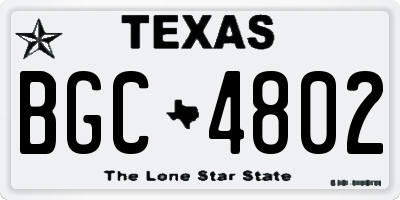 TX license plate BGC4802