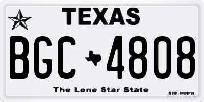 TX license plate BGC4808