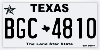 TX license plate BGC4810