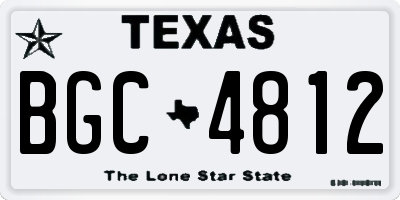 TX license plate BGC4812