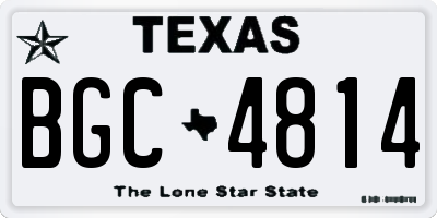 TX license plate BGC4814