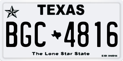 TX license plate BGC4816