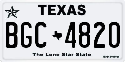 TX license plate BGC4820
