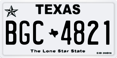 TX license plate BGC4821