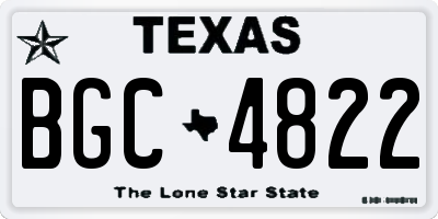 TX license plate BGC4822