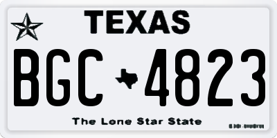 TX license plate BGC4823