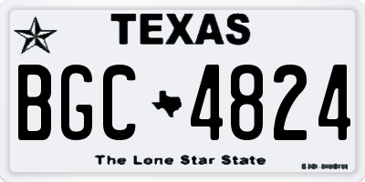 TX license plate BGC4824