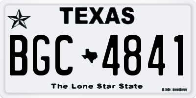 TX license plate BGC4841