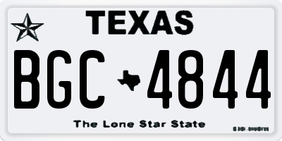 TX license plate BGC4844
