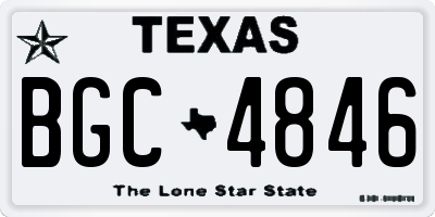 TX license plate BGC4846