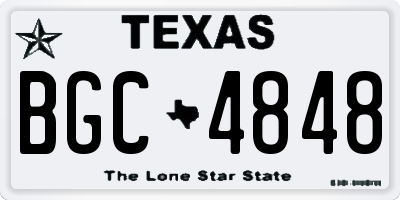 TX license plate BGC4848