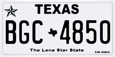 TX license plate BGC4850