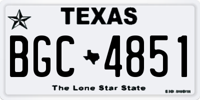 TX license plate BGC4851