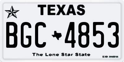 TX license plate BGC4853