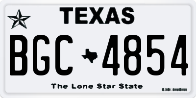 TX license plate BGC4854