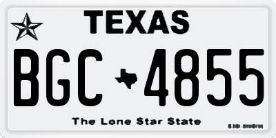 TX license plate BGC4855