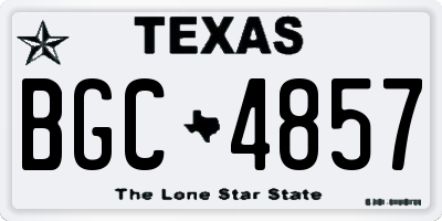 TX license plate BGC4857