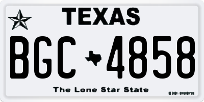 TX license plate BGC4858