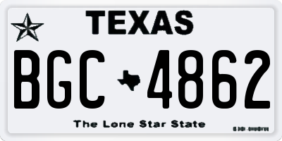 TX license plate BGC4862