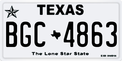 TX license plate BGC4863