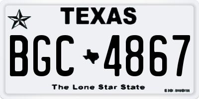TX license plate BGC4867