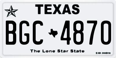 TX license plate BGC4870