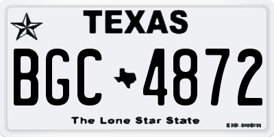 TX license plate BGC4872