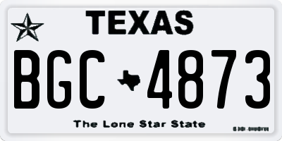 TX license plate BGC4873
